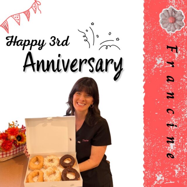 🎉💕 Happy 3-Year Work Anniversary, Francine! 💕
Three years of smiles, laughter, and being an amazing part of our CSO family! 🦷✨
We are so grateful for all your hard work, dedication, and the positivity you bring to our team every day.
Cheers to 3 wonderful years and many more to come! 🥳💗
Help us wish Francine a HAPPY WORK ANNIVERSARY! 🎉🎈
